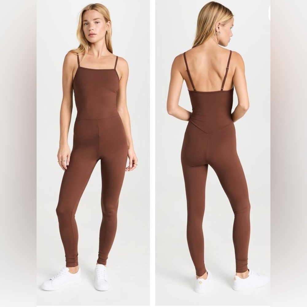 NWT Girlfriend Collective brown cami unitard size med‎
